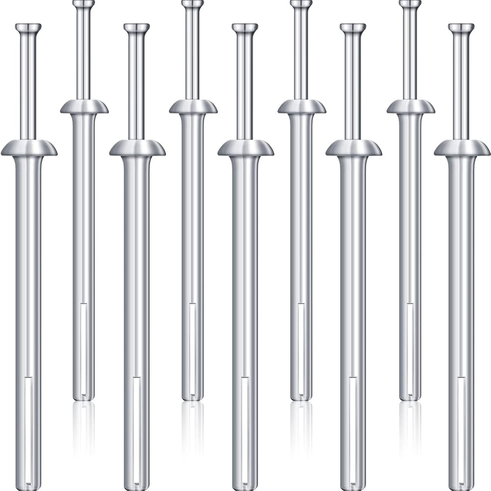 Dunzy 100 Pcs 1/4" x 3" Drive Nail Anchors, Zinc Plated Concrete Nails