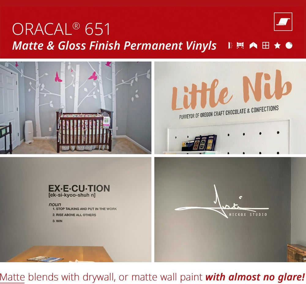 ORACAL 651 Matte Green Vinyl Durable Roll Easy to Weed Permanent Adhesive Cra...