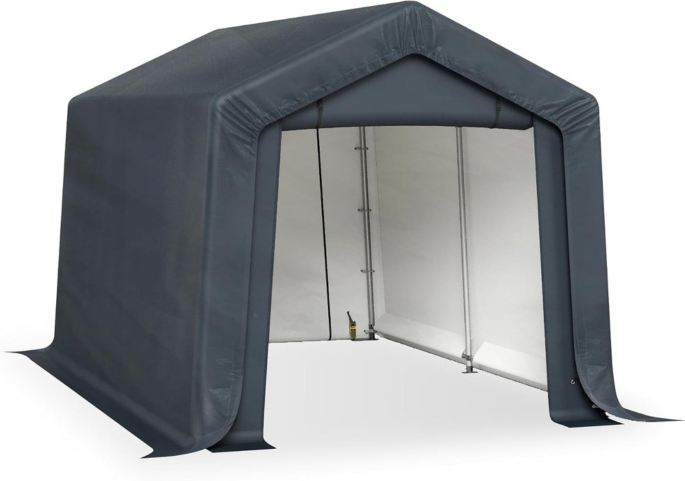 MFSTUDIO Portable Storage Shed 8x12ft, Garage Car Tents Motorcycle Carport