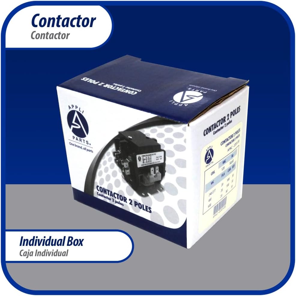 Appli Parts APAC-220120 Heavy Duty Contactor 2 Poles 20A 120V Coil Replacemen...