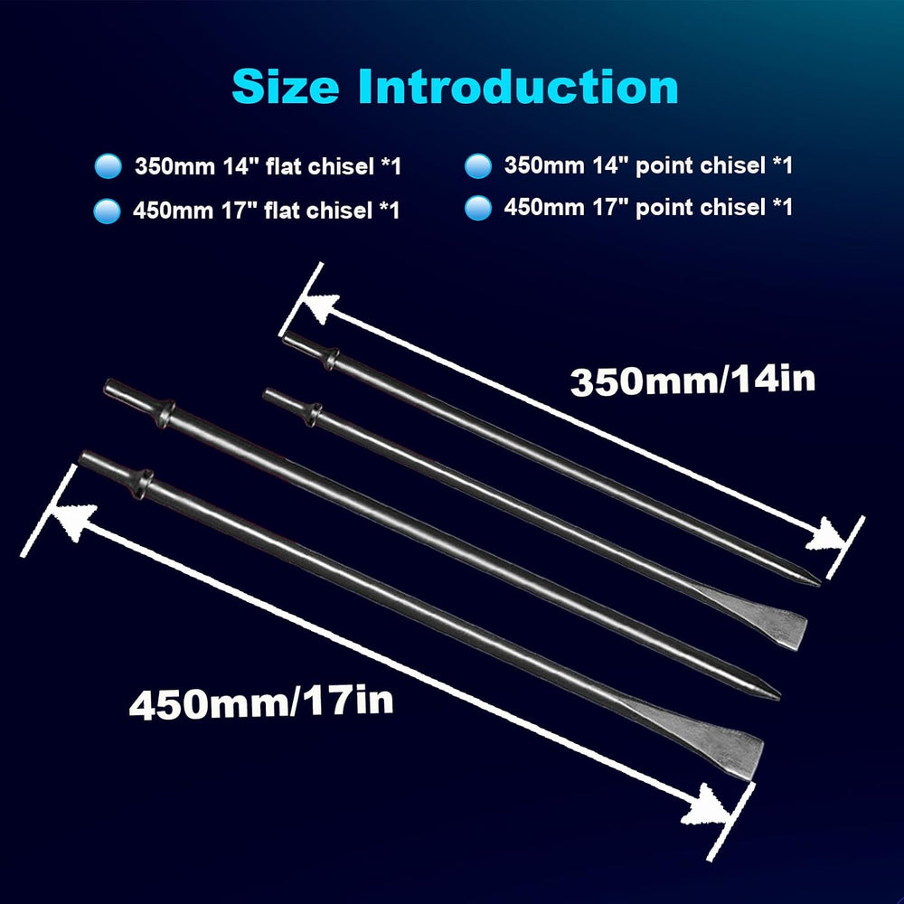 Scraper 350mm (14" Inch) 450mm (17" Inch) Long Air Pneumatic Hammer...
