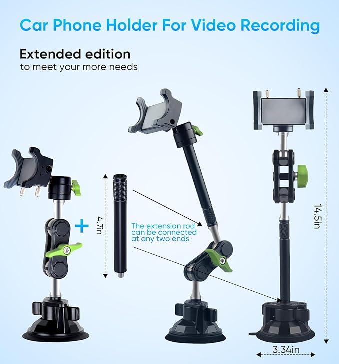 MAGIC JOHN Car Phone Holder, Ultra-Durable Mteal Phone Holders