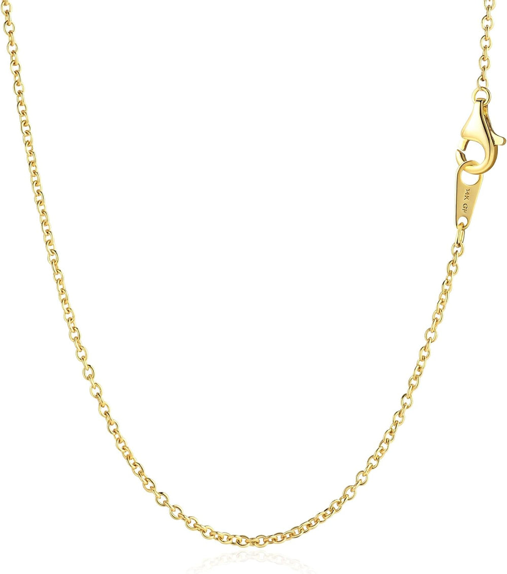 1.5mm 14K Gold Cable Chain Necklace for Women Men, 16-22 Inches