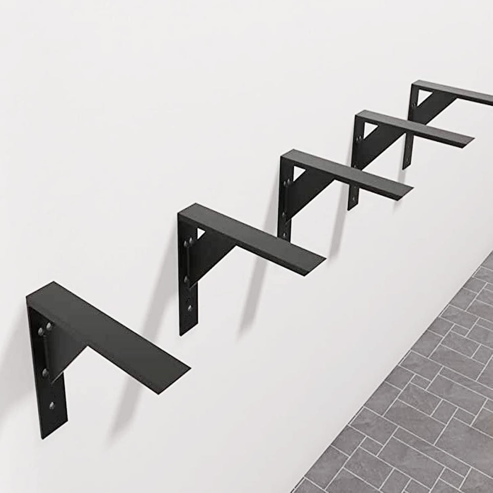 Heavy Duty Shelf Brackets 2 Pack 18" x 10" x 2.5" Black Steel ...