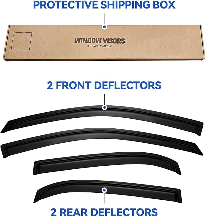 Window Visors Rain Guards for 2010 2011 2012 2013 2014 2015 2016 2017 Chevy