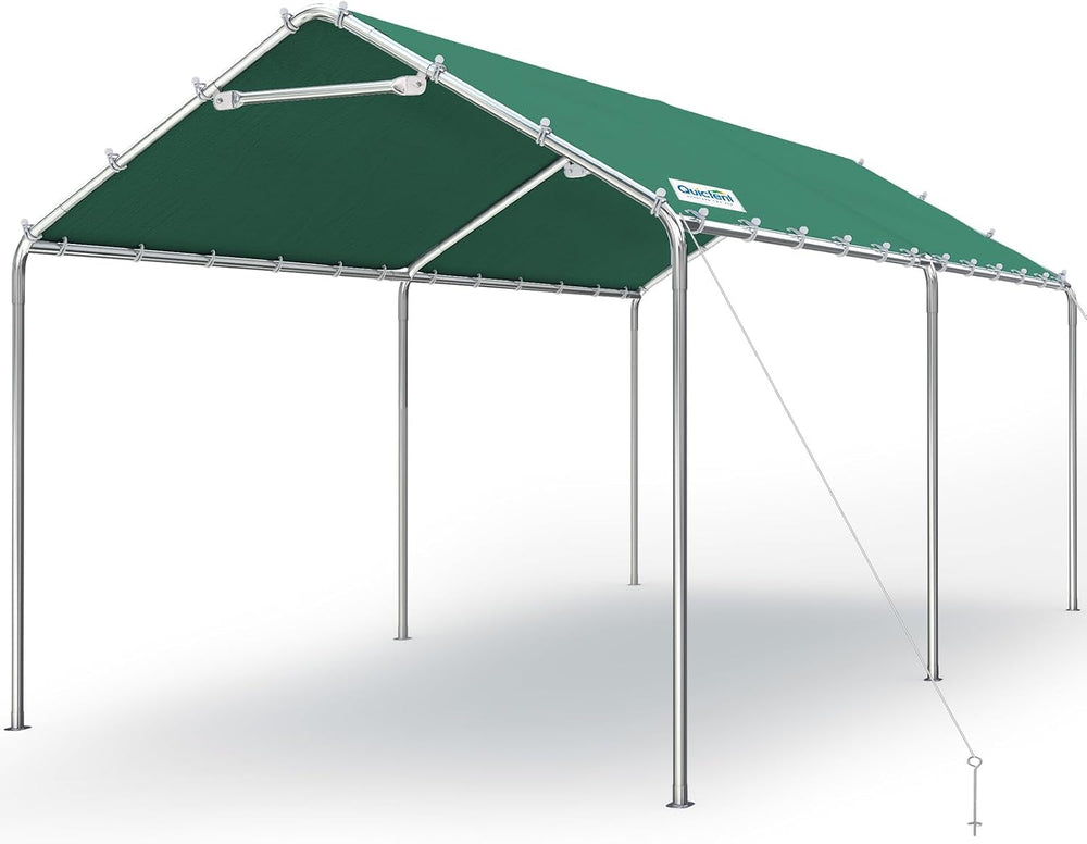 Quictent 10x20 ft Heavy Duty Carport Canopy Galvanized Car Tent Outdoor Garag...