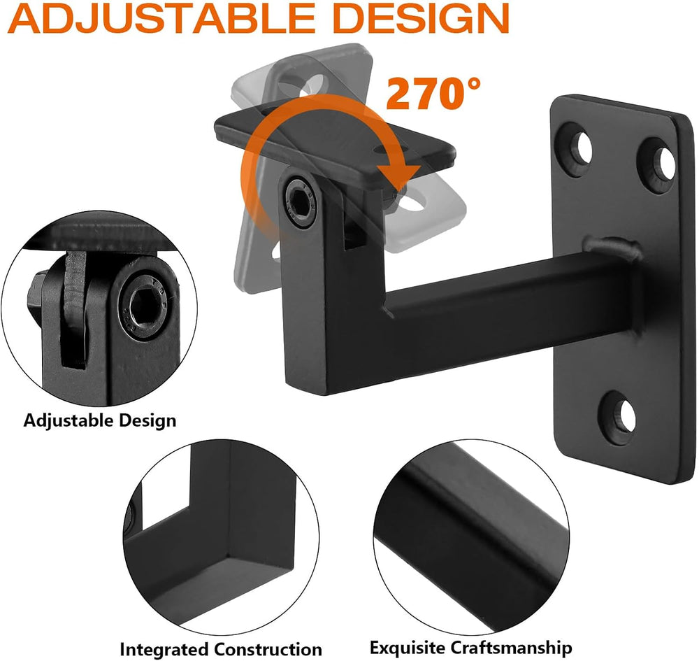 Adjustable Handrail Bracket, 3" Heavy Duty Swivel Hand Rail Bracket for ...