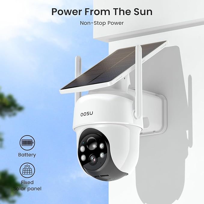 AOSU Security Cameras Outdoor Wireless, 4 Cam-Kit, No Subscription,