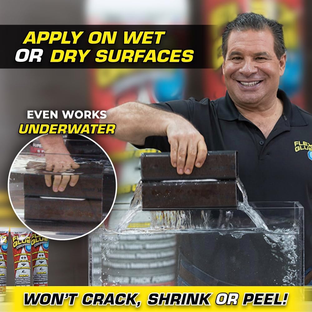 Flex Glue MAX, Super Strong, Rubberized Waterproof Adhesive, Works Underwater...