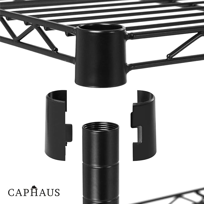 CAPHAUS 3/4/5-Tier Adjustable Height Wire Shelving Unit, Wire Rack Shelving