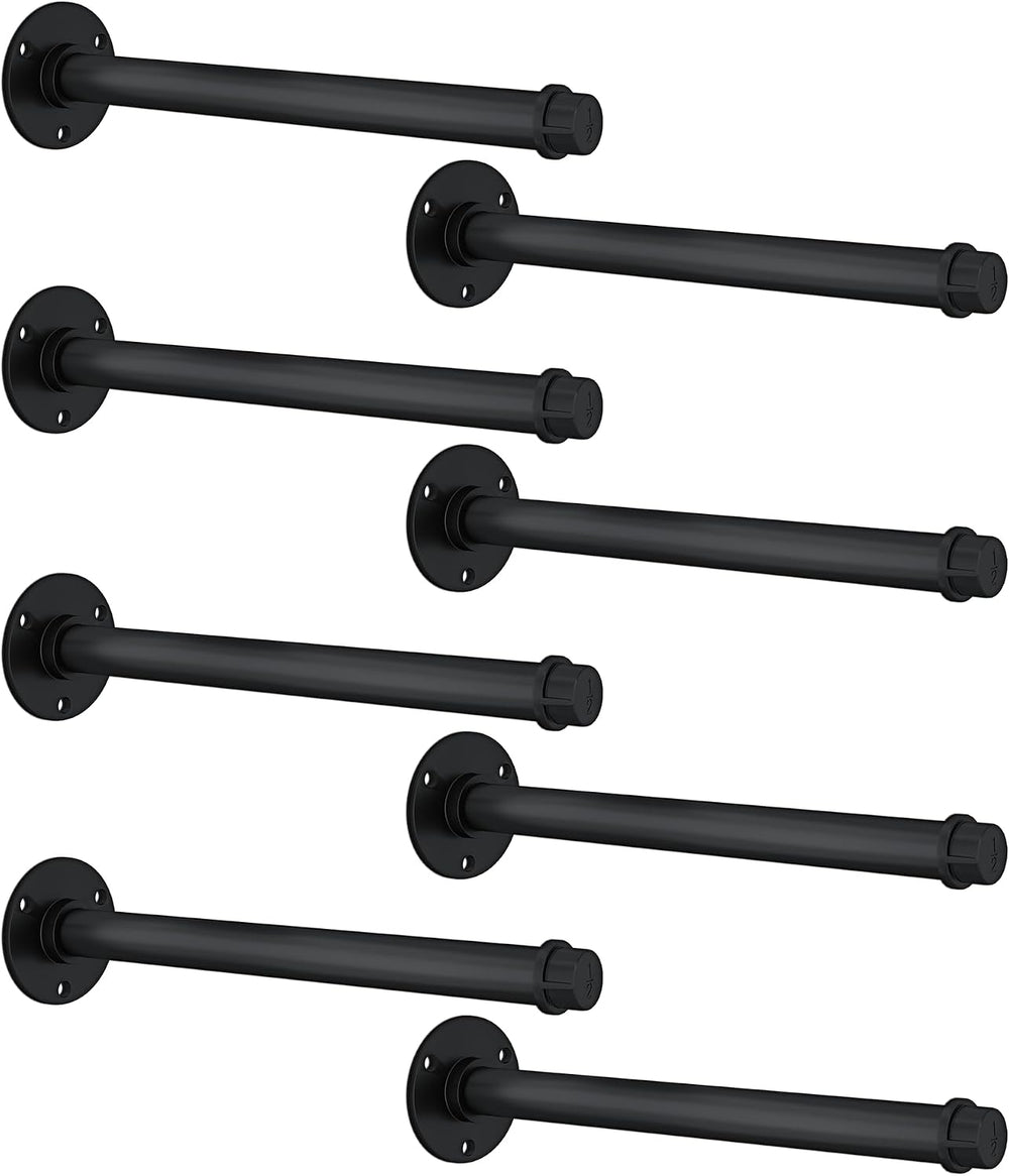 Metal Pipe Shelf Brackets for 12 Inches Board, Heavy Duty Wall Mounted Metal ...