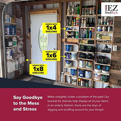 Made in USA | EZStudRack Adjustable Between Stud Shelf Bracket | Shelf Bracke...