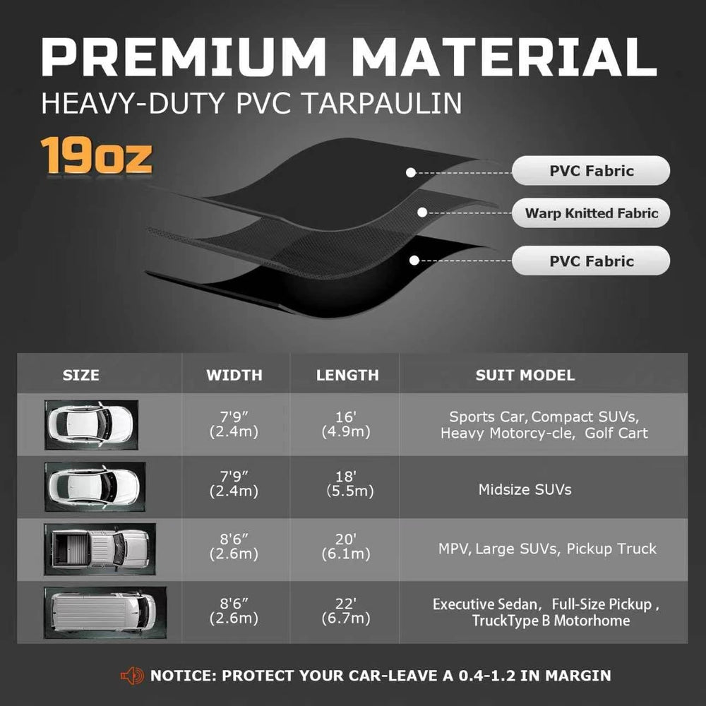 Containment Mat 7'9" x 18' Heavy-Duty PVC Garage Floor Mat 650GSM