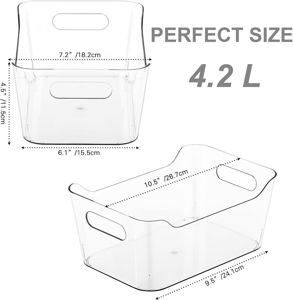 Tiawudi 12 Pack Plastic Storage Bins, Multi-Use Organizer Bins, Pantry Organi...