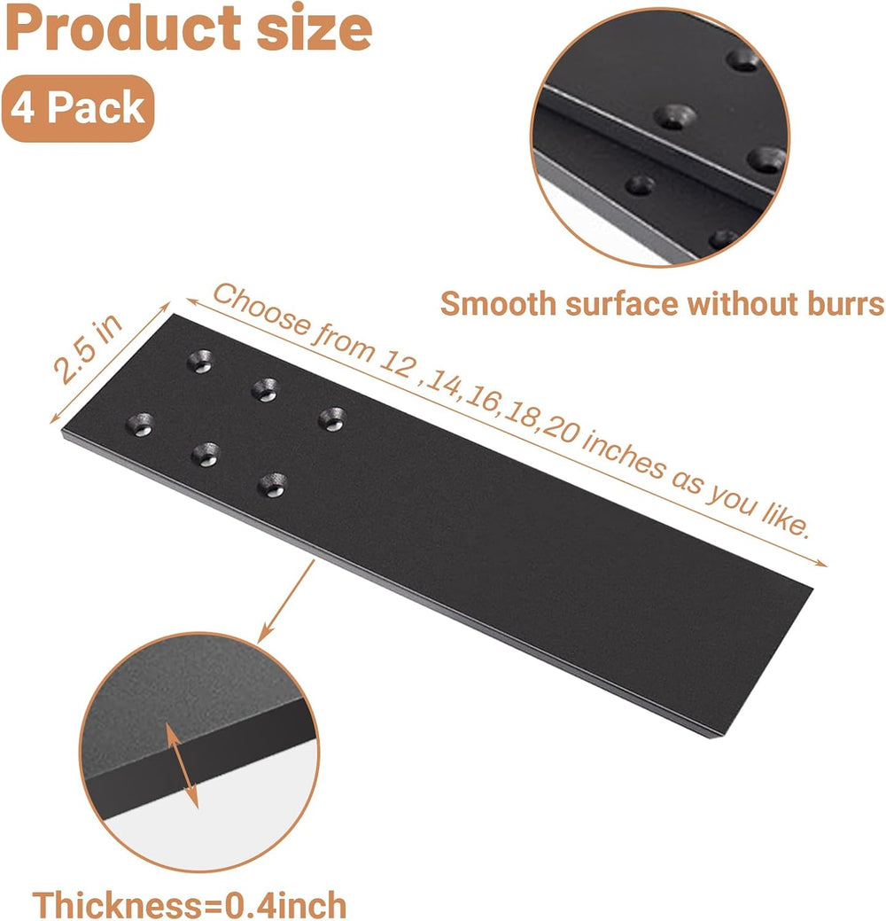 LX2.5 4 Pack Granite Bar Support Brackets - 20" L x 2.5" W, 3/8&quo...