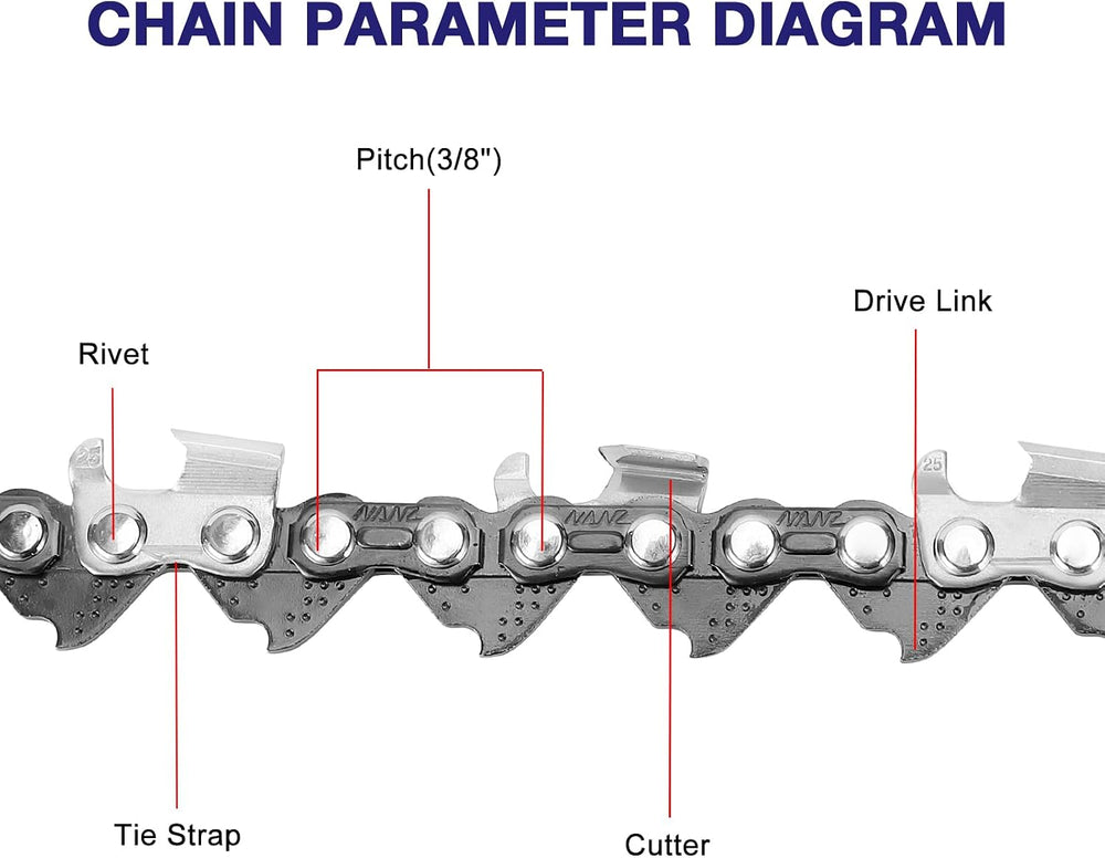 4 Pack 18 Inch Chainsaw Chain .325" Pitch .063'' Gauge 68 Drive ...