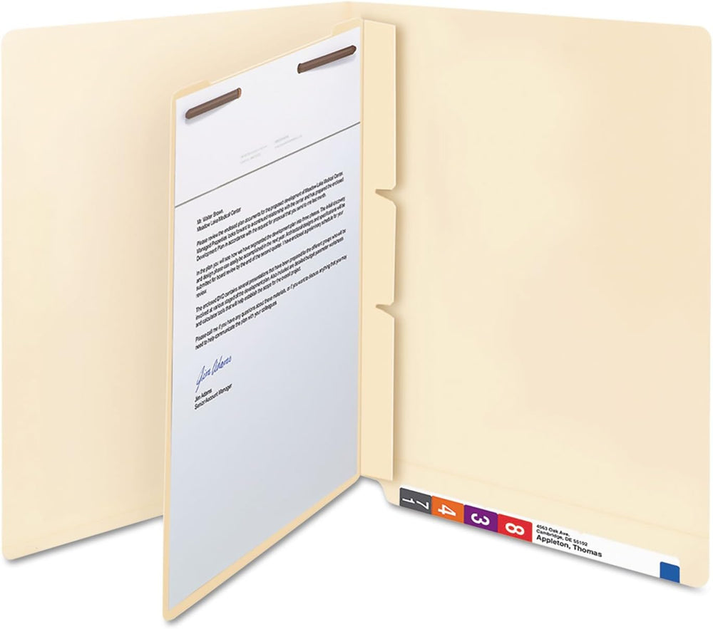Smead Self-Adhesive Folder Divider, 1" Twin Prong Fastener, Letter Size,...