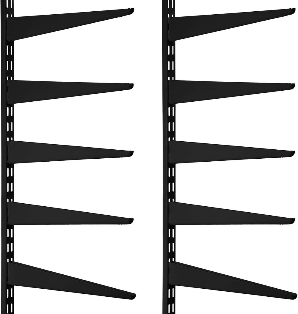 12 Pcs 47.5'' Twin Rail Upright Wall Shelving System, Shelf Bracket, ...