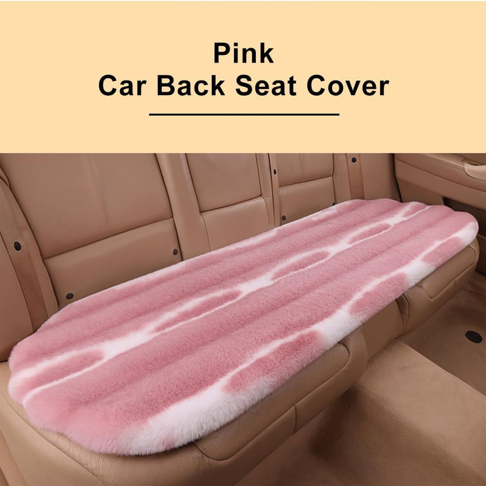Faux Sheepskin Car Seat Cover, Thin Fluffy Cute Pink Fur Car Seat Cover Full ...