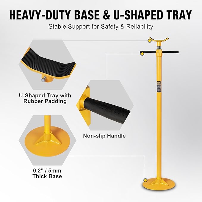 YELLOW JACKET Underhoist Support Stand 3/4 Ton Capacity Lifting from 52.8&quo...