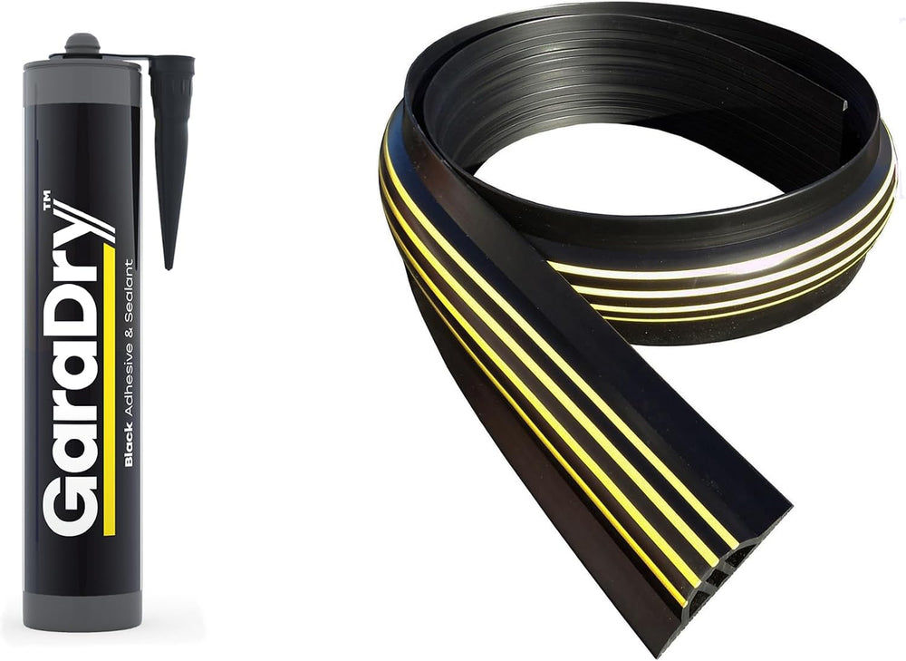 1 ¼” High Garage Door Threshold Seal Kit 10'3" Length | Flexible PVC...