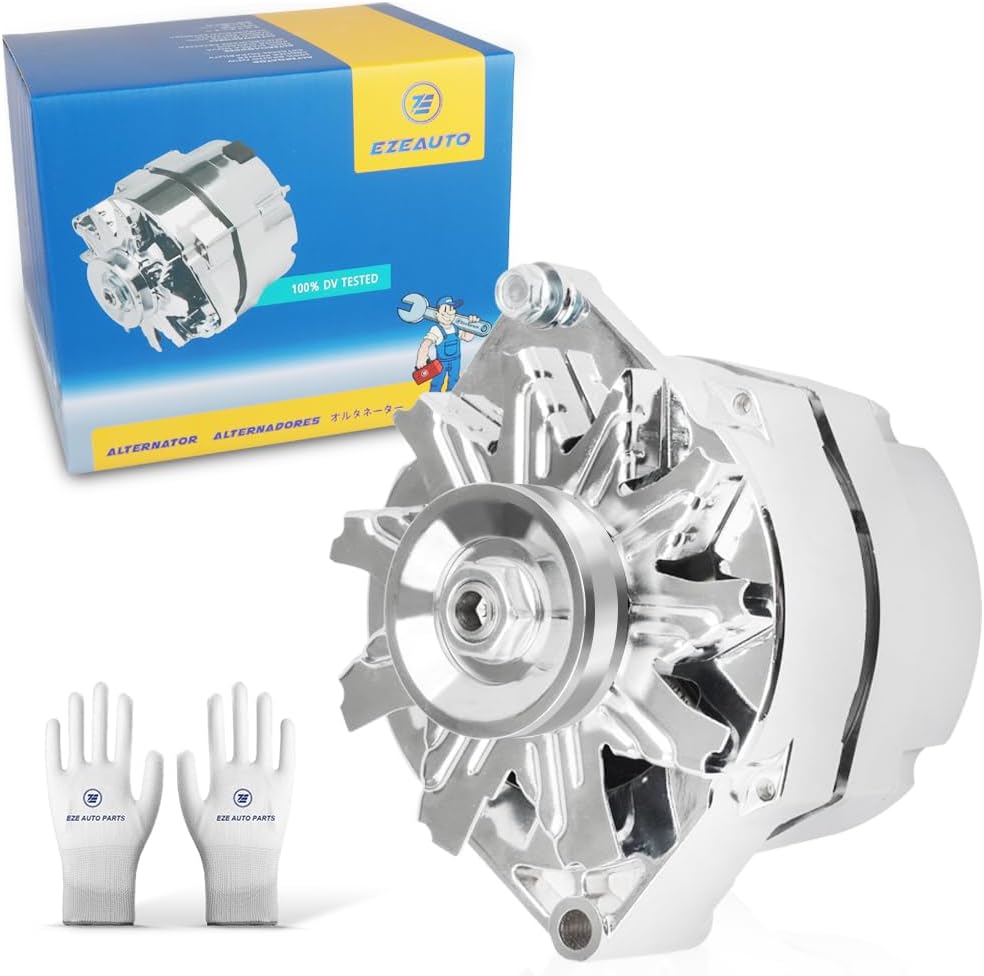 New Chrome 1 Wire Self Exciting Alternator High Output 120Amp Replacement for...