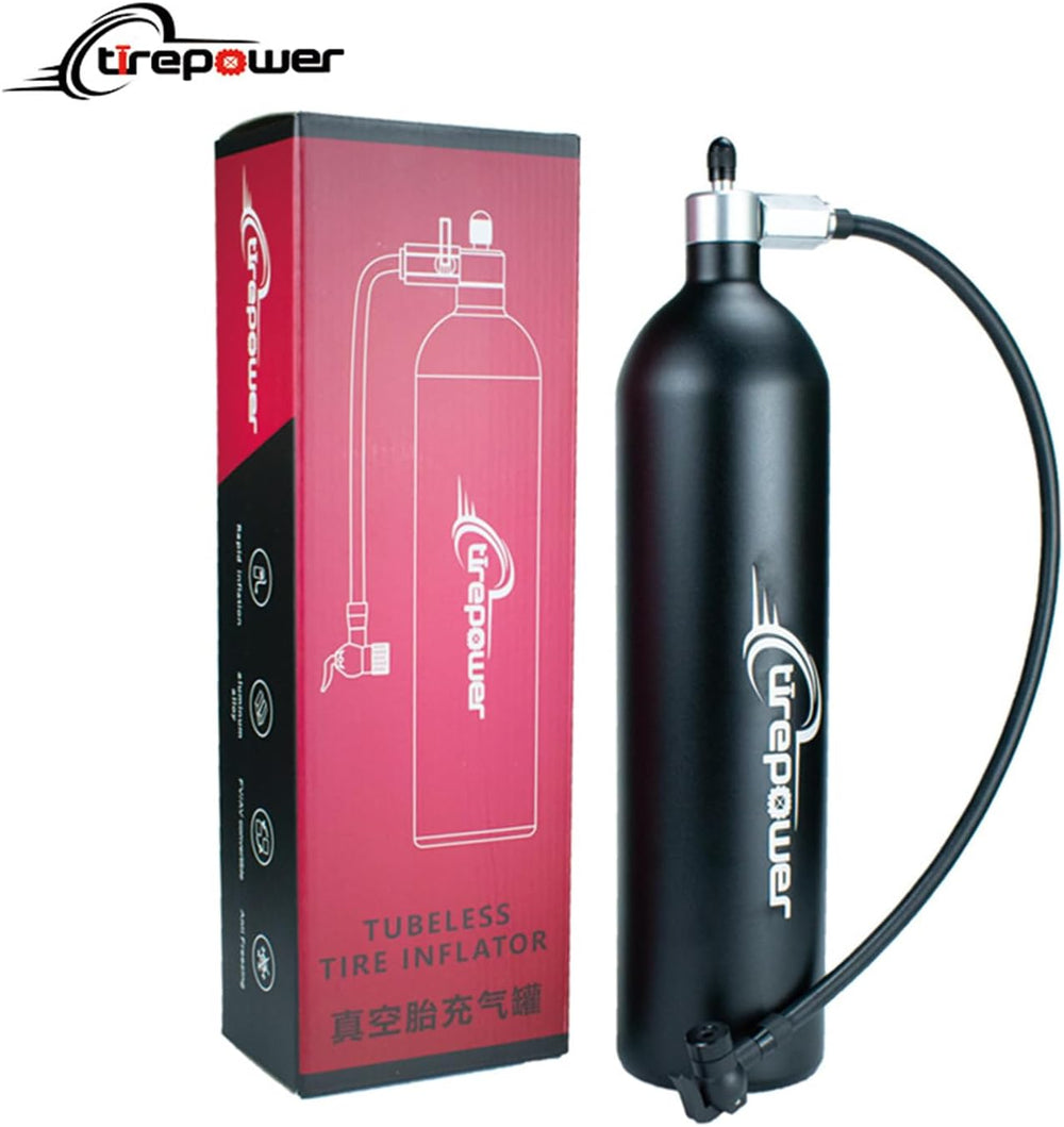 High-Pressure Tubeless Bike Tire Inflator Air Tank - 200 PSI Aluminum Alloy B...