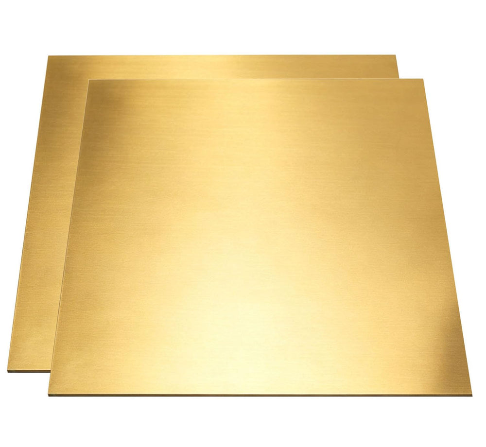 Brass Sheet, 2pcs,12"x12"-24Gauge(0.5mm)，No Scratches, Protective F...