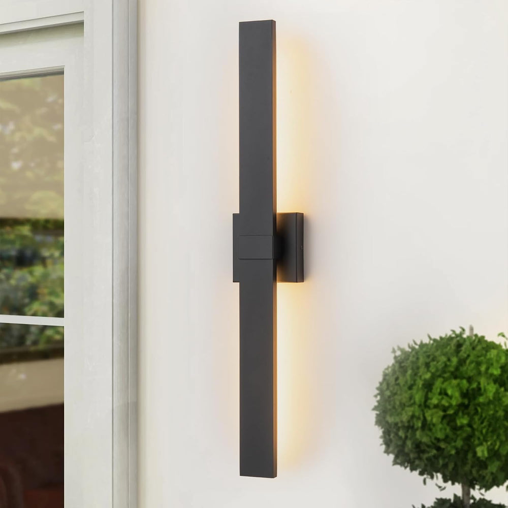 Black Modern LED Outdoor Wall Sconce 31.5" Long Outdoor Wall Lights Exte...