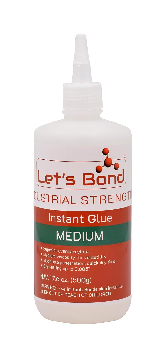 Let's Bond 17.6 oz Medium Professional Grade Instant Glue, Premium Cyanoa...