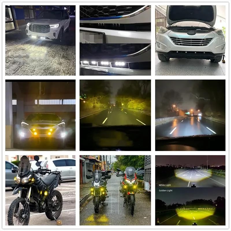 Super Bright LED Grille Projector Lights Kit White/Yellow Dual Color 16000LM ...