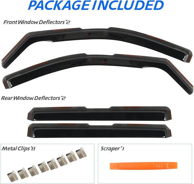 in-Channel Rain Guards Fit for 2020-2025 Chevrolet Silverado/GMC Sierra