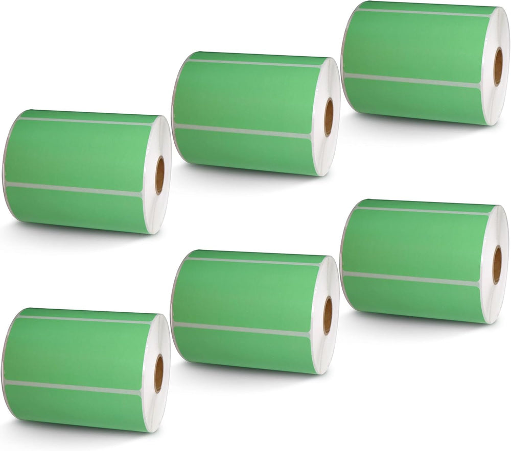 BETCKEY - 4" x 2" (102 mm x 51 mm) Thermal Labels, [6 Roll/Green]