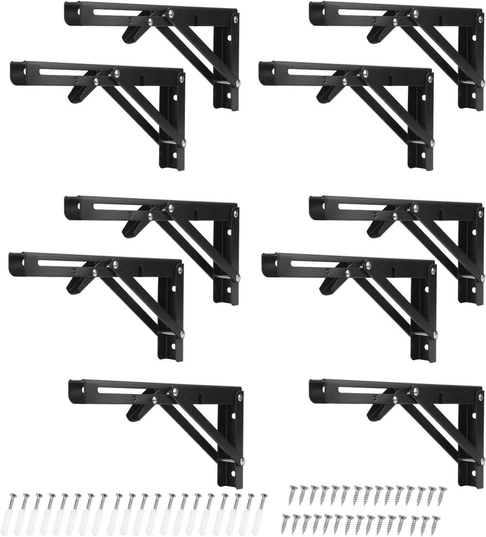 5 Pairs (10 PCS) 10 Inch Folding Shelf Brackets,Metal Collapsible Shelf Brack...