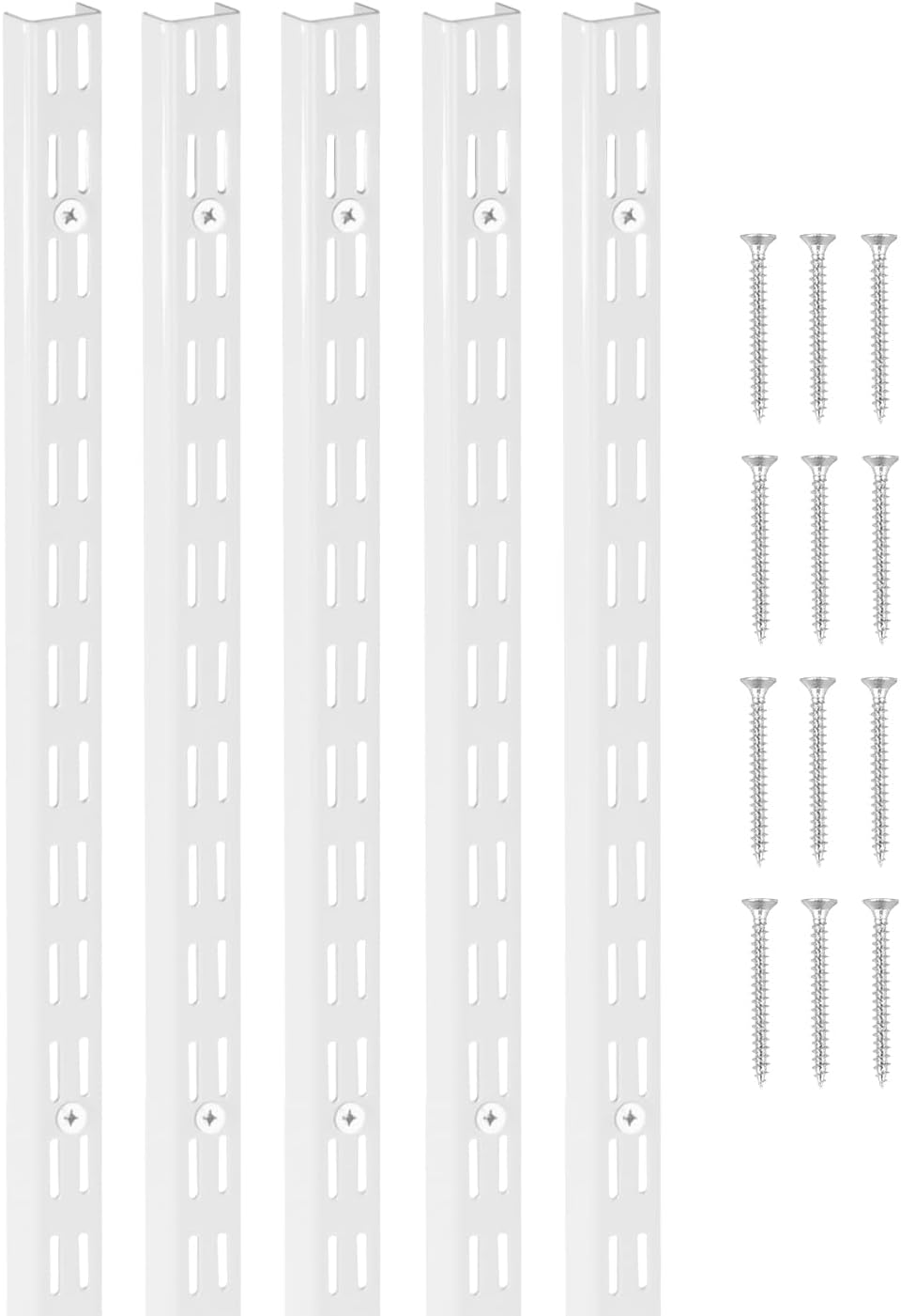 VEVOR Shelf Pilaster, 60-inch 5 Pack, Dual Track Upright Wall Shelving System...