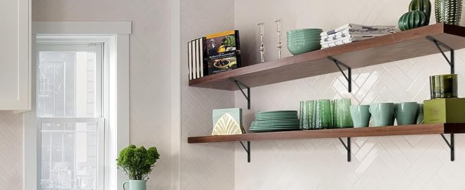 12 Pack L16 x H 10" Black Heavy Duty Shelf Brackets