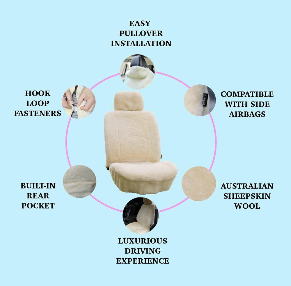 Genuine Sheepskin Seat Cover Lambskin Seat Cover Winter Car Seat Cover Lambs ...