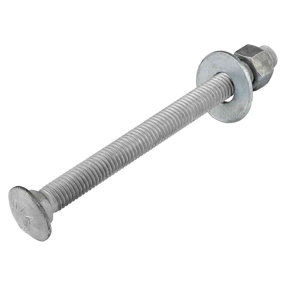 3/8" x 6" (50 Pack) Galvanized Carriage Bolt Kit, Grade 307A, Hot D...