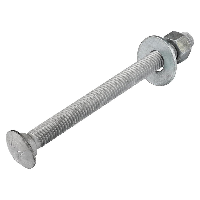 3/8" x 6" (50 Pack) Galvanized Carriage Bolt Kit, Grade 307A, Hot Dip Galvanized for Exterior Use by Makers Bolt