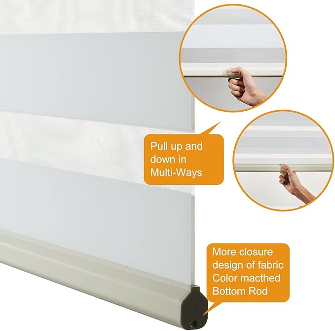 Persilux Zebra Blinds for Windows, Cordless Roller Shades for Windows Room