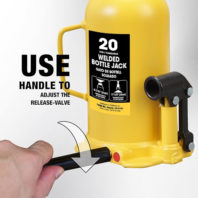 YELLOW JACKET 20 Ton Bottle Jack All Welded Hydraulic Jack