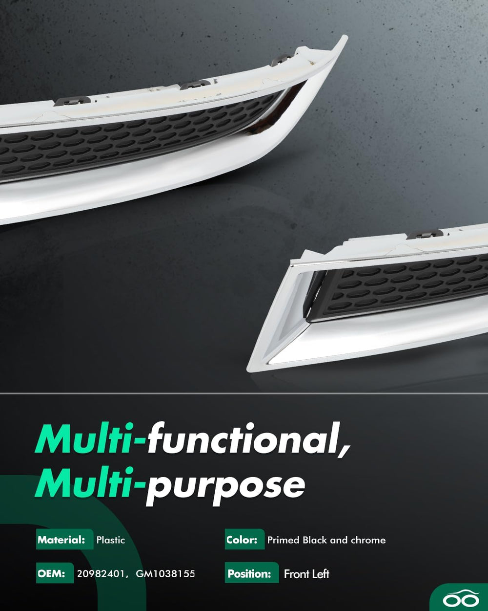 SCITOO Front Left Bumper Grille Fit for 2017 for GMC Acadia Limited,2013-2016...