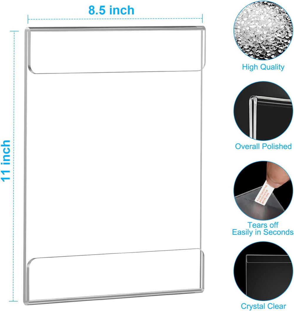 EHWINE Acrylic Sign Holder 8.5 x 11 Wall Mount, 10 Pack Clear Flyer Holders