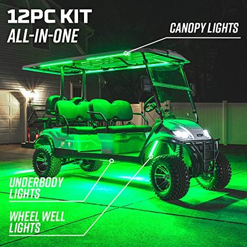 LEDGlow 12pc Million Color LED Golf Cart Underglow Kit for 12V 6-Seater
