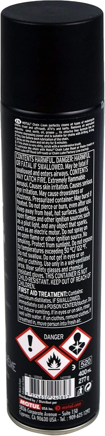 Motul C1 Chain Clean – Motorcycle Chain Cleaner for Dirt Bike, Street Bike, A...
