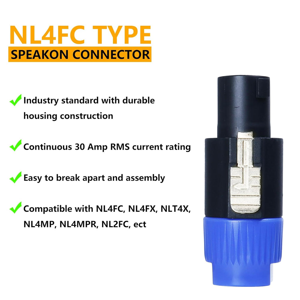 HBU 25PCS 4 Pole Speakon Connectors Bulk NL4FC Audio Connector Twist Lock
