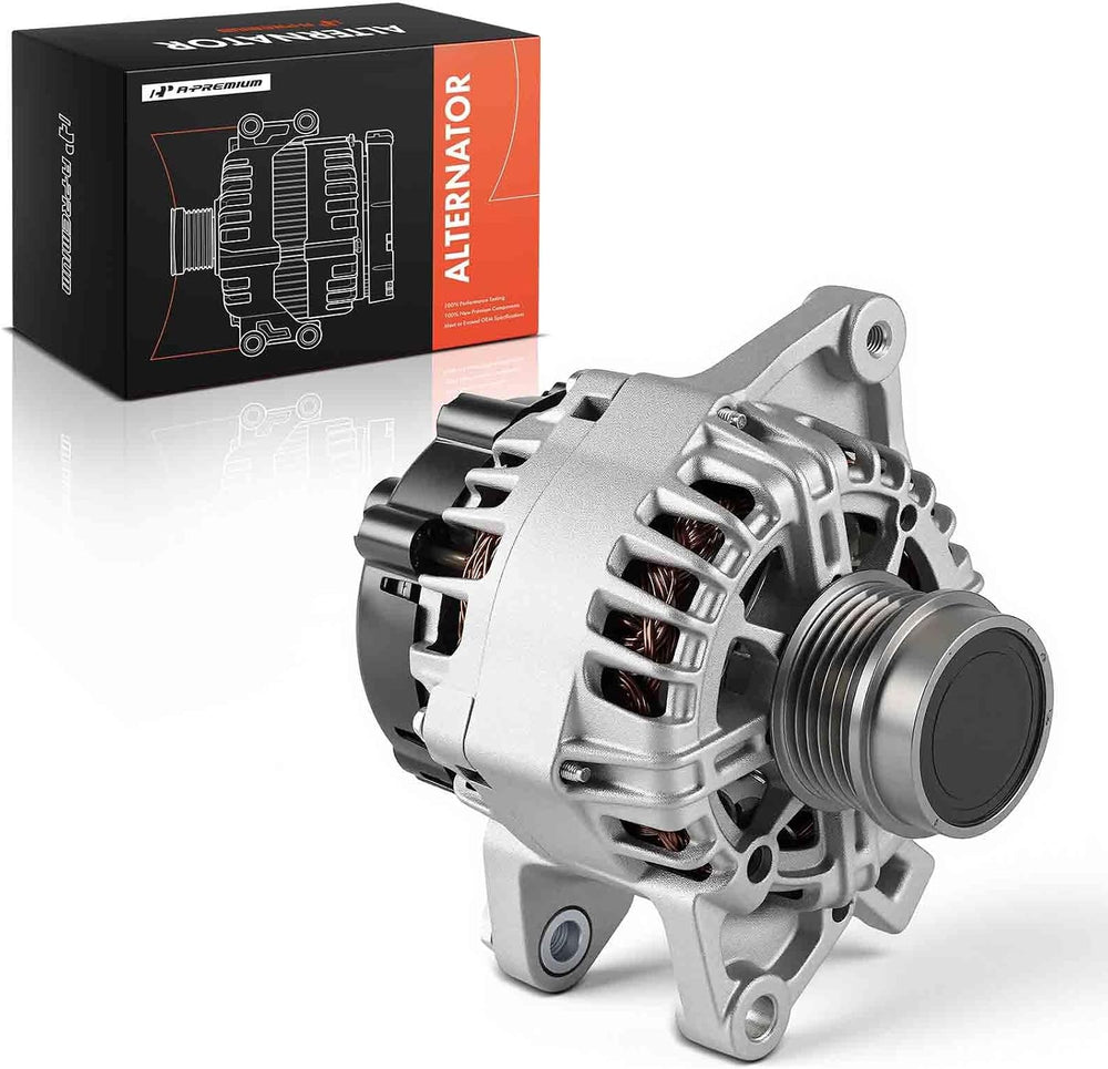 A-Premium Alternator, 12V 115A 6-Groove Decoupler Pulley Clockwise