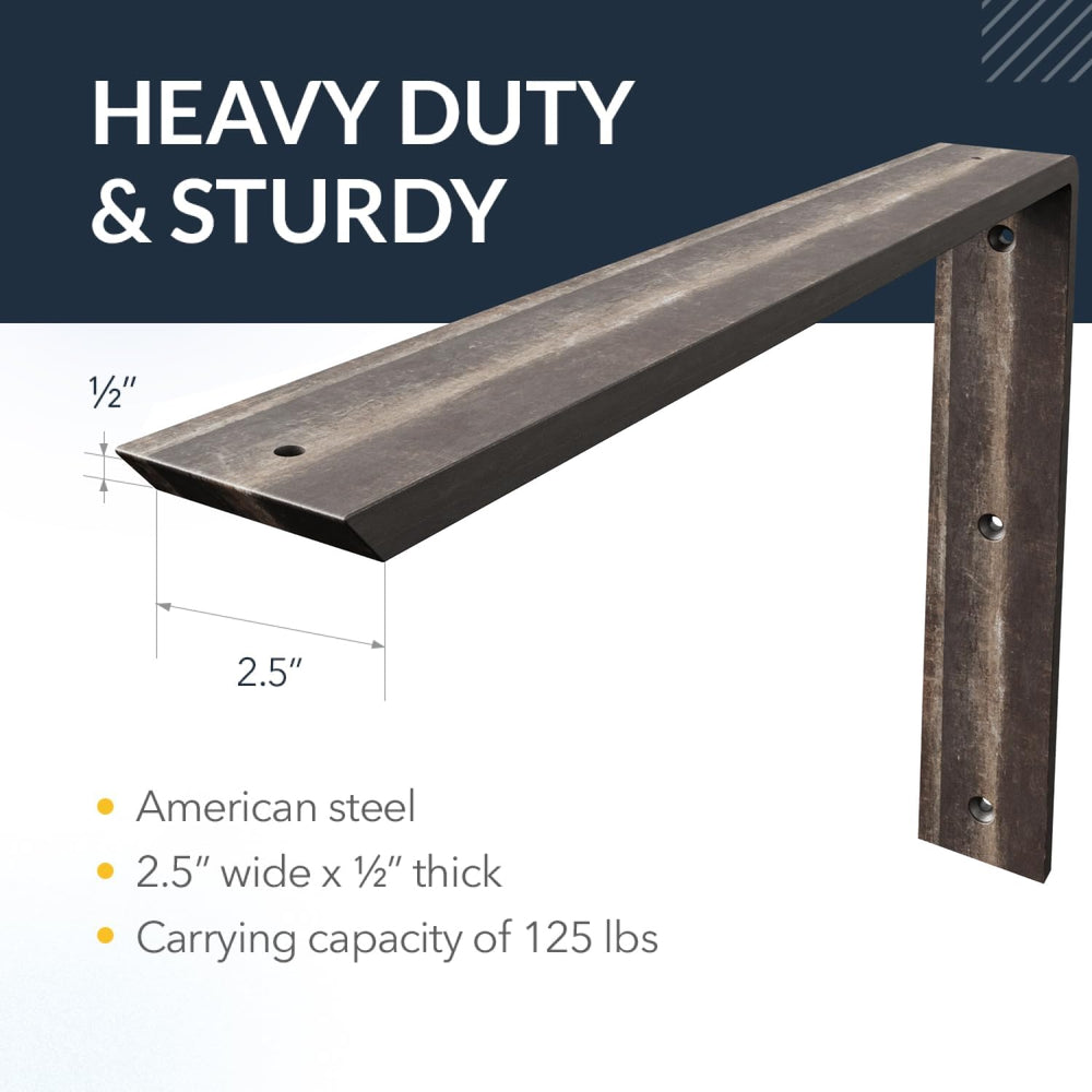 Iron Supports Front Mount L Bracket - Heavy Duty Steel Countertop Bracket for...