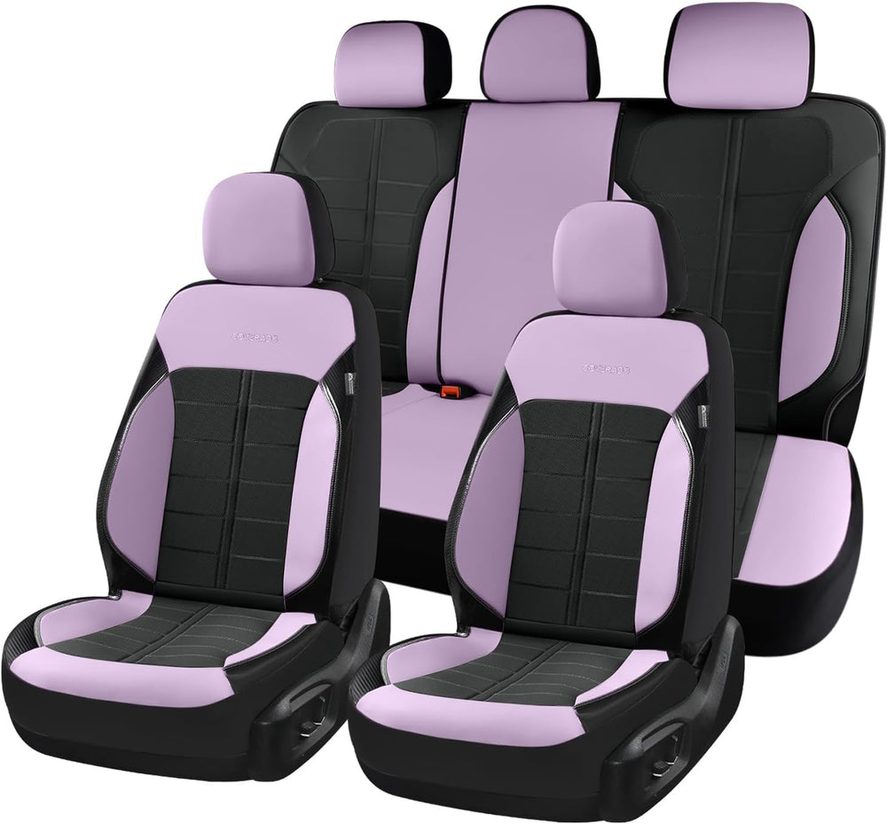 Coverado Car Seat Covers Full Set Leather Full Coverage Waterproof Seat Cover...