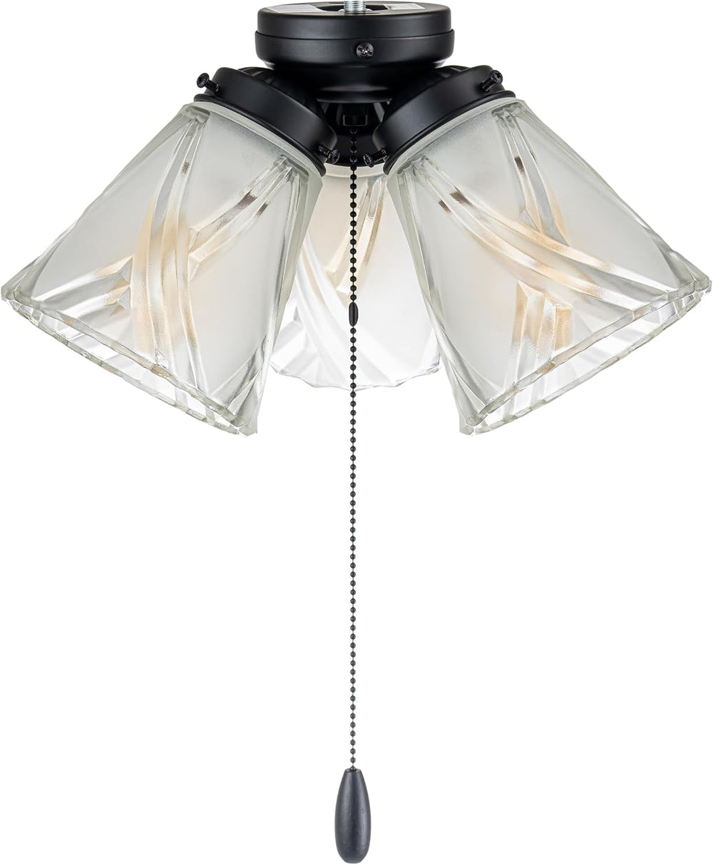 Aspen Creative 22012-3, Three-Light Ceiling Fan Light Kit with Pull Chain, Ma...